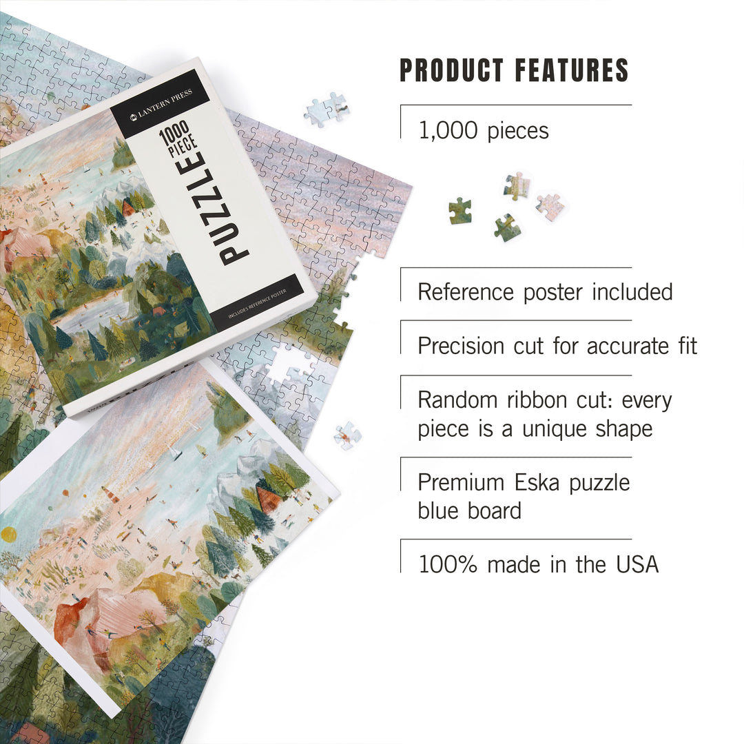 Outside Life, Outdoor Scene, Jigsaw Puzzle Puzzle Lantern Press 
