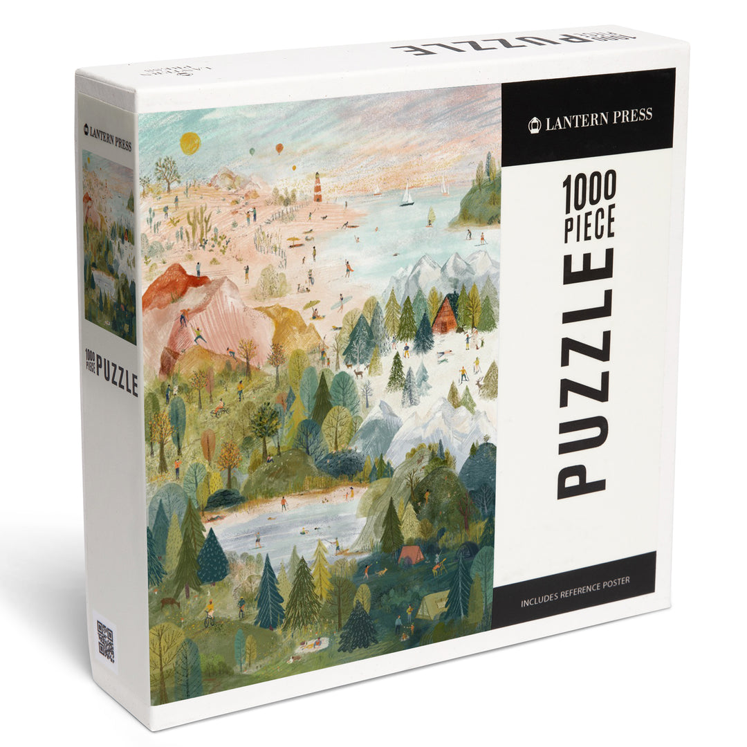 Outside Life, Outdoor Scene, Jigsaw Puzzle Puzzle Lantern Press 