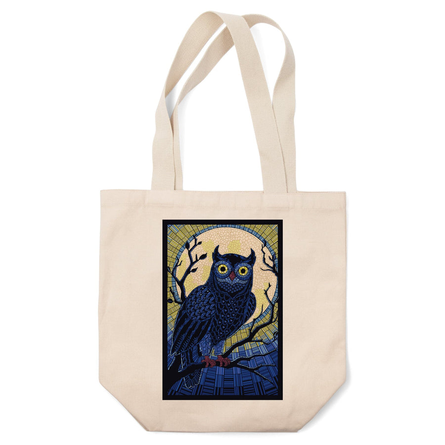 Owl, Paper Mosaic, Tote Bag Totes Lantern Press 