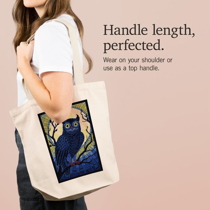 Owl, Paper Mosaic, Tote Bag Totes Lantern Press 