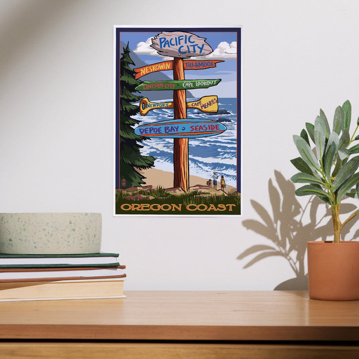 Pacific City, Oregon Destinations Sign, Art & Giclee Prints Art Lantern Press 