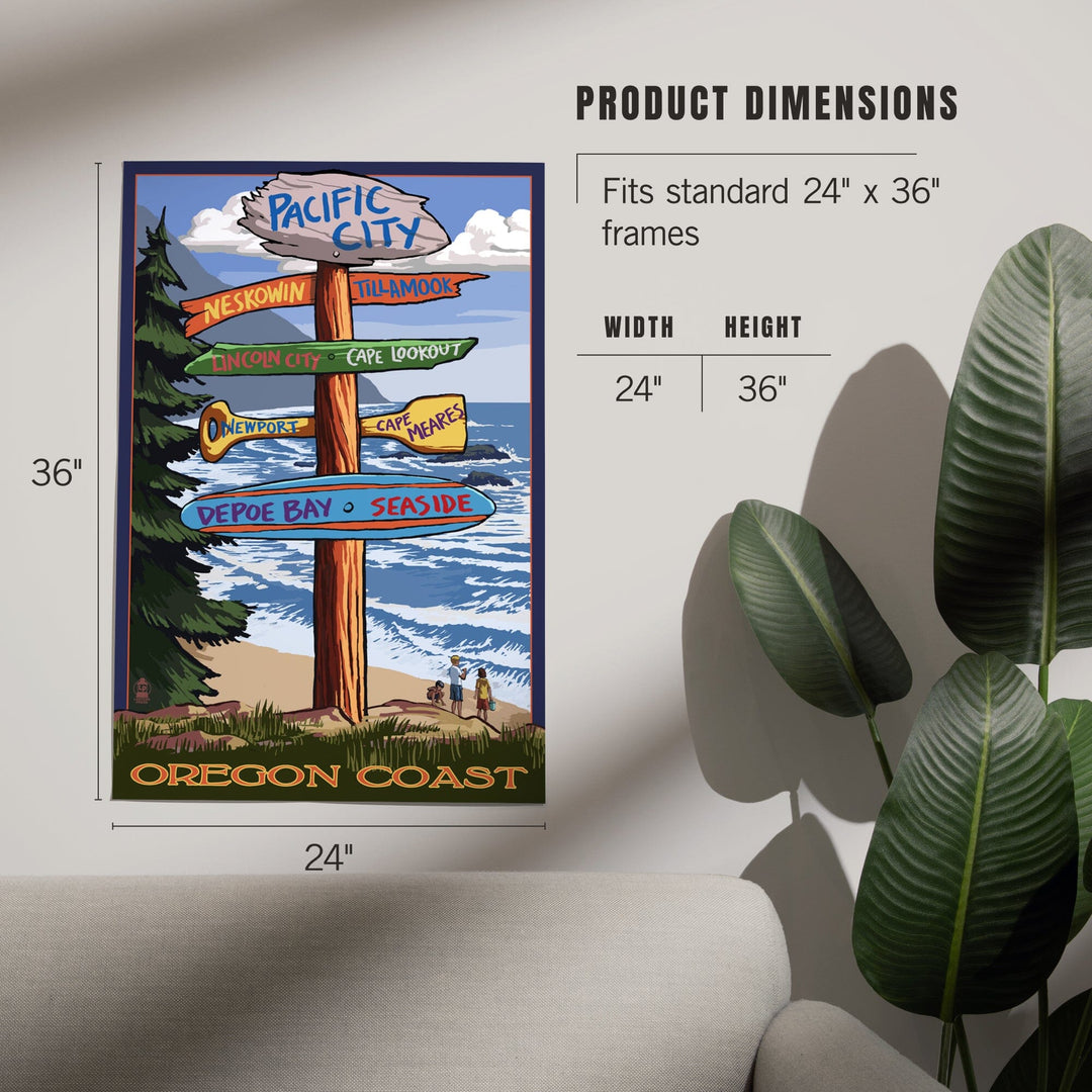 Pacific City, Oregon Destinations Sign, Art & Giclee Prints Art Lantern Press 