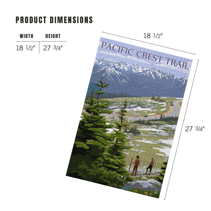 Pacific Crest Trail and Hikers, Jigsaw Puzzle Puzzle Lantern Press 