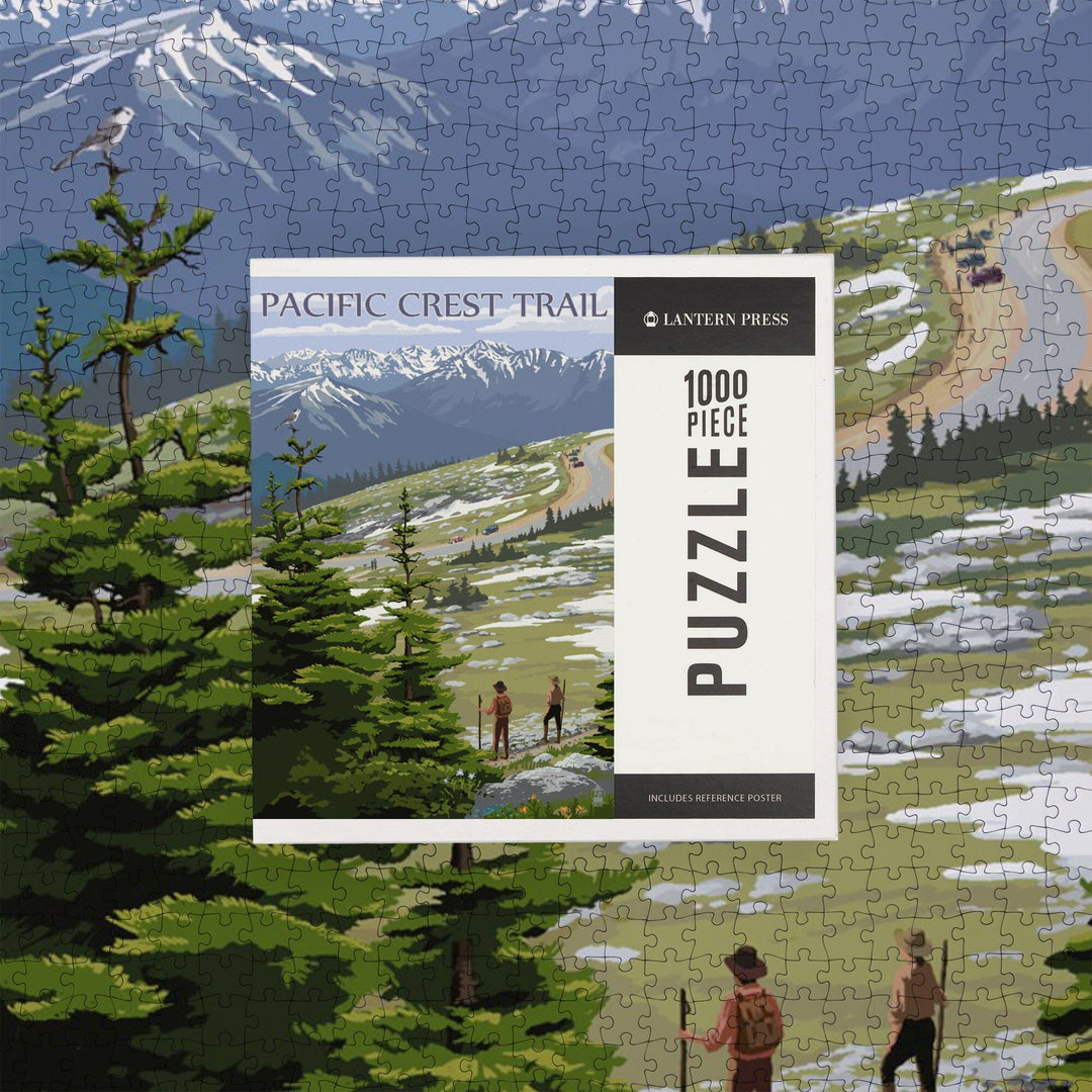 Pacific Crest Trail and Hikers, Jigsaw Puzzle Puzzle Lantern Press 