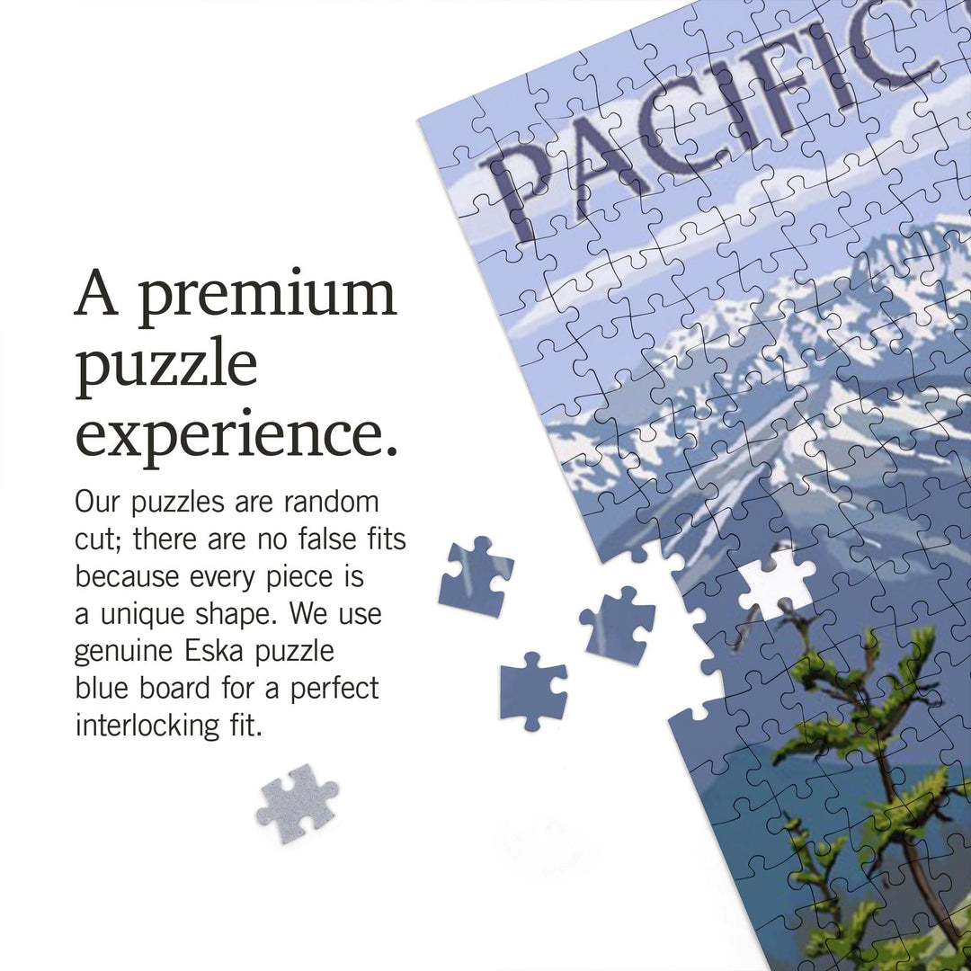 Pacific Crest Trail and Hikers, Jigsaw Puzzle Puzzle Lantern Press 