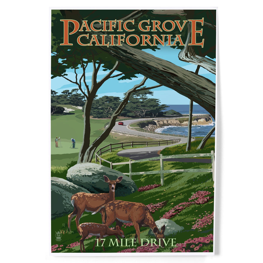 Pacific Grove, California, 17 Mile Drive, Lantern Press Artwork, Art Prints and Metal Signs Art Lantern Press 