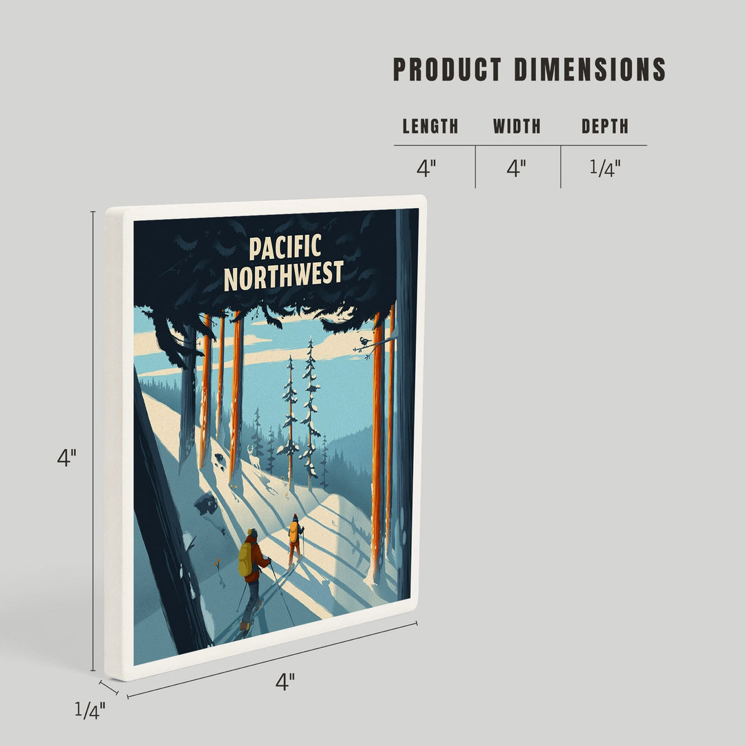 Pacific Northwest, Better on Foot, Snowshoeing, Coasters Coasters Lantern Press 