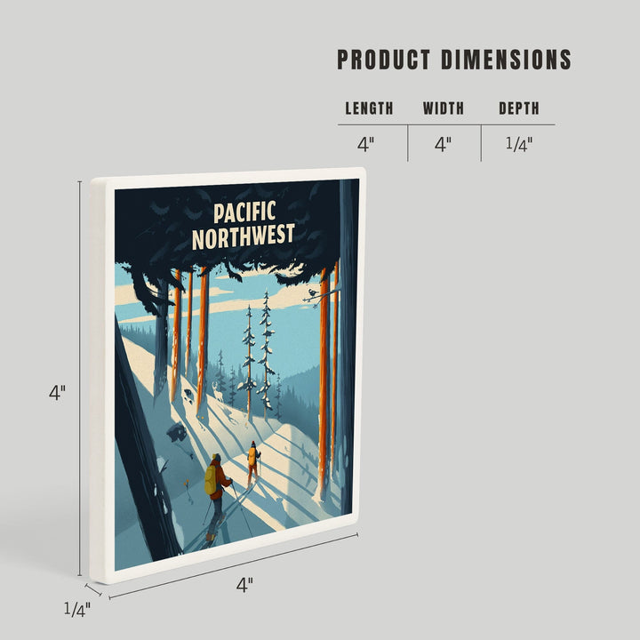 Pacific Northwest, Better on Foot, Snowshoeing, Coasters Coasters Lantern Press 