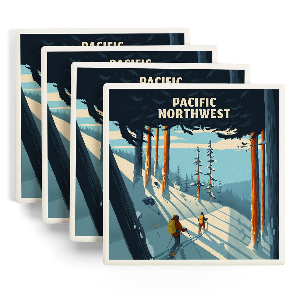 Pacific Northwest, Better on Foot, Snowshoeing, Coasters Coasters Lantern Press 