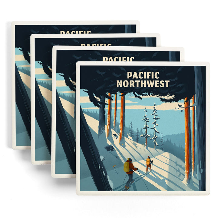Pacific Northwest, Better on Foot, Snowshoeing, Coasters Coasters Lantern Press 