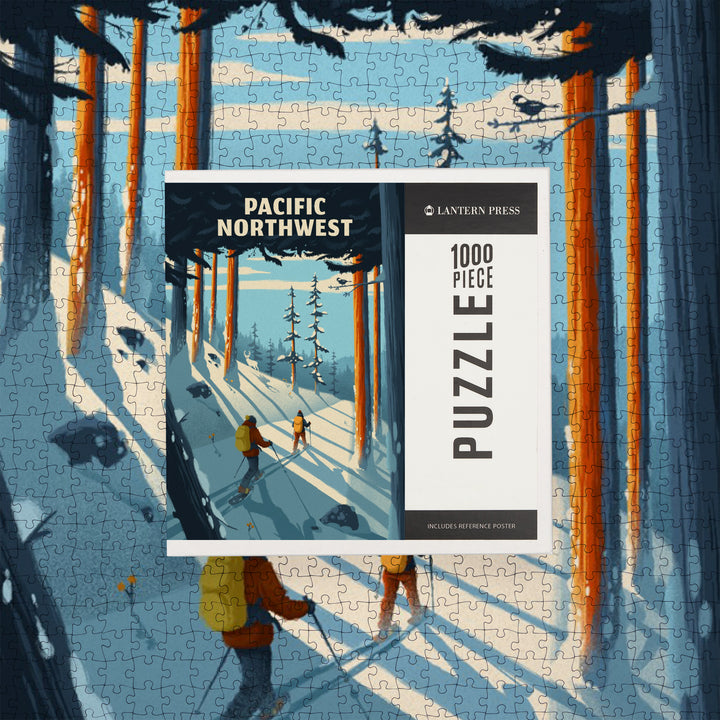 Pacific Northwest, Better on Foot, Snowshoeing, Jigsaw Puzzle Puzzle Lantern Press 
