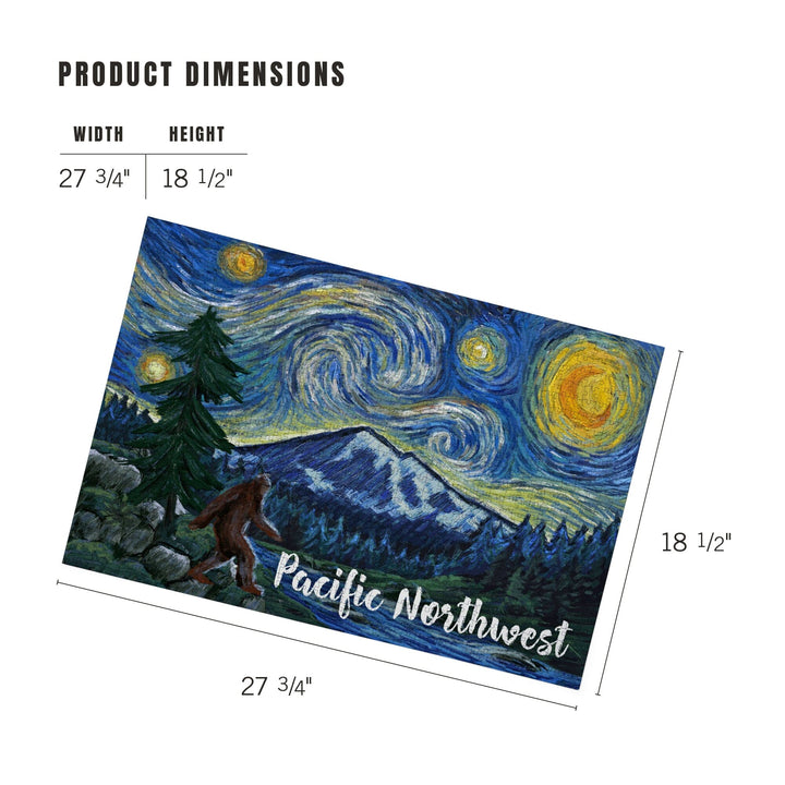 Pacific Northwest, Bigfoot, Starry Night, Jigsaw Puzzle Puzzle Lantern Press 