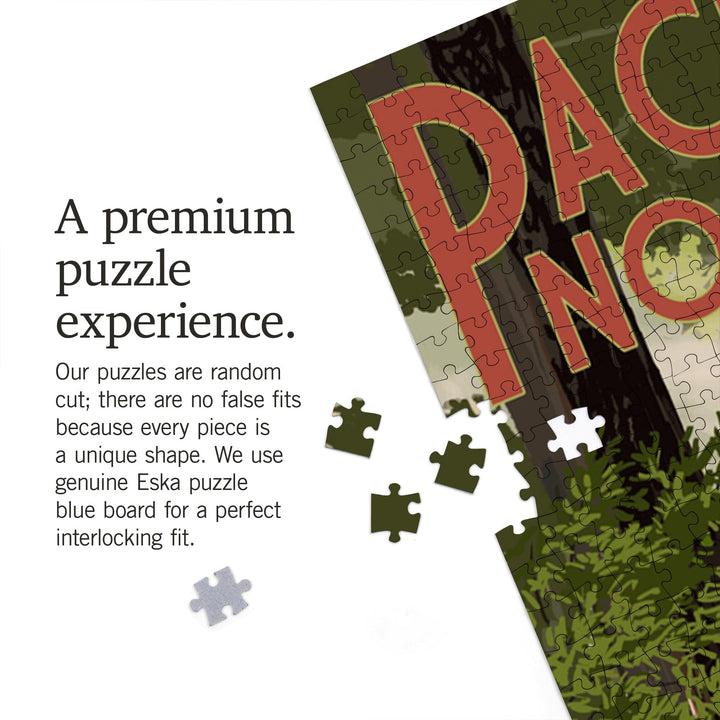 Pacific Northwest, Deer in Forest, Jigsaw Puzzle Puzzle Lantern Press 