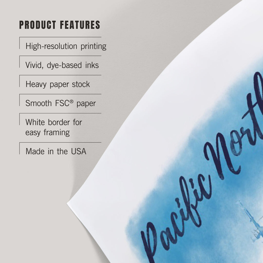 Pacific Northwest, Ferry, Watercolor, Art & Giclee Prints Art Lantern Press 