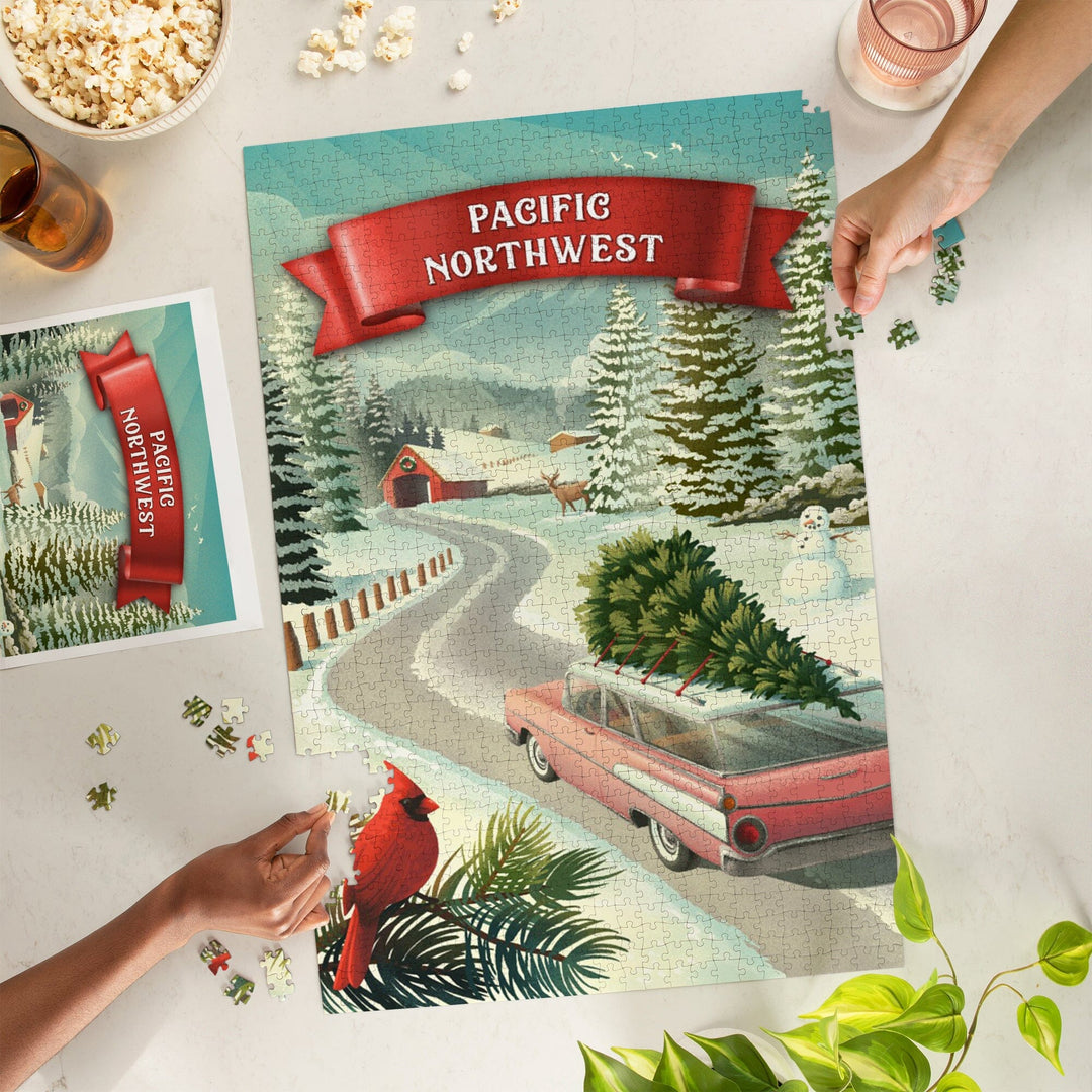 Pacific Northwest, Holiday Tradition, Jigsaw Puzzle Puzzle Lantern Press 