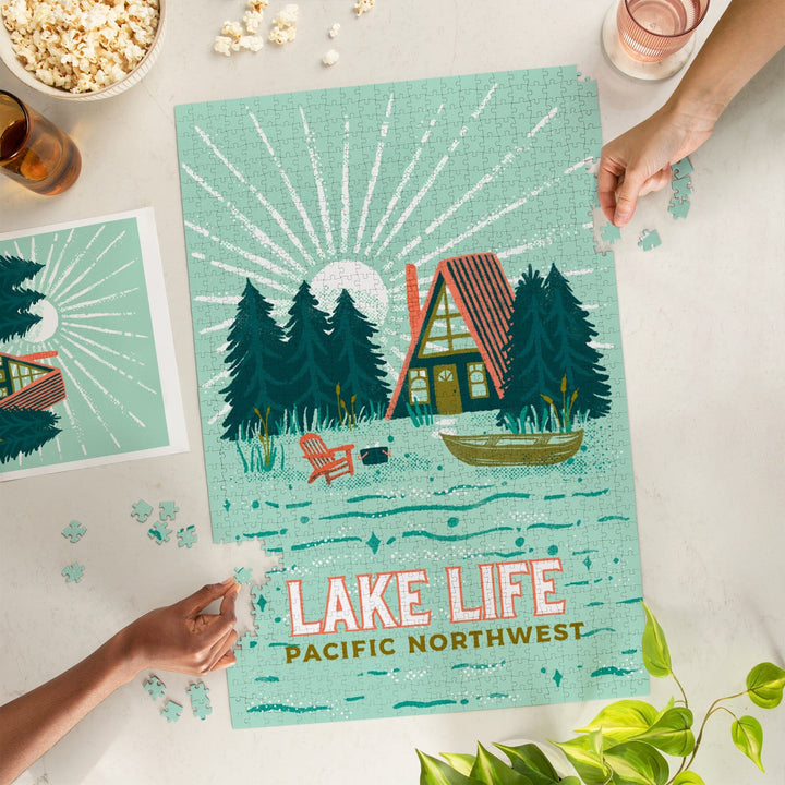 Pacific Northwest, Lake Life Series, Lake Life, Jigsaw Puzzle Puzzle Lantern Press 