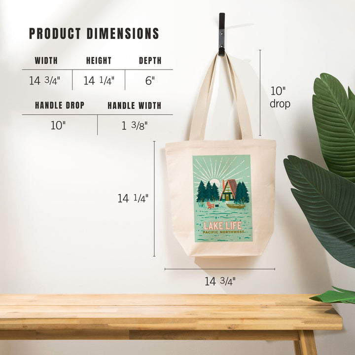 Pacific Northwest, Lake Life Series, Lake Life, Tote Bag Totes Lantern Press 