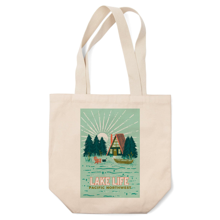 Pacific Northwest, Lake Life Series, Lake Life, Tote Bag Totes Lantern Press 