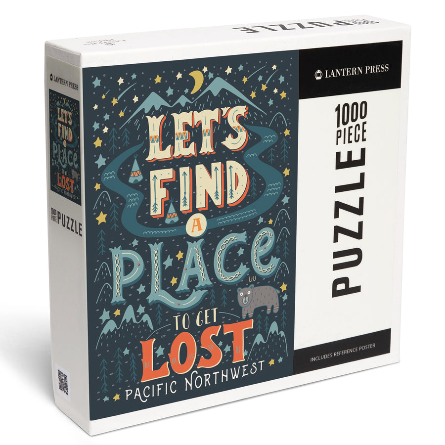 Pacific Northwest, Let's Find a Place to Get Lost, Jigsaw Puzzle Puzzle Lantern Press 