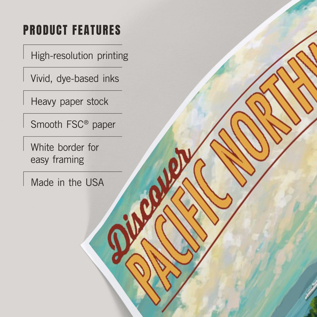Pacific Northwest, LP Camper Van, Art & Giclee Prints Art Lantern Press 