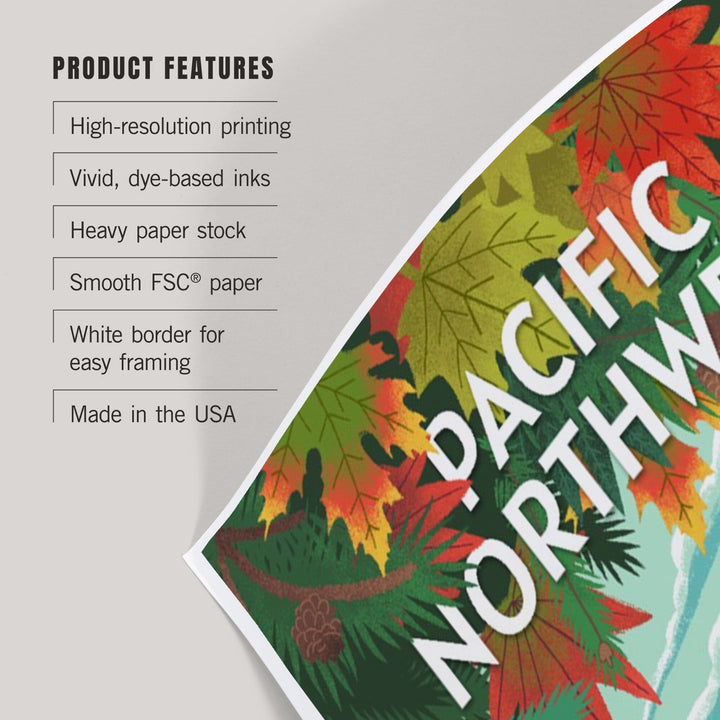 Pacific Northwest, Peek That View, Tent Camping, Fall Colors, Art & Giclee Prints Art Lantern Press 