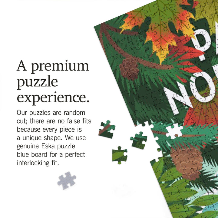 Pacific Northwest, Peek That View, Tent Camping, Fall Colors, Jigsaw Puzzle Puzzle Lantern Press 