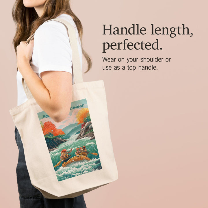 Pacific Northwest, Seek Adventure, River Rafting, Tote Bag Totes Lantern Press 