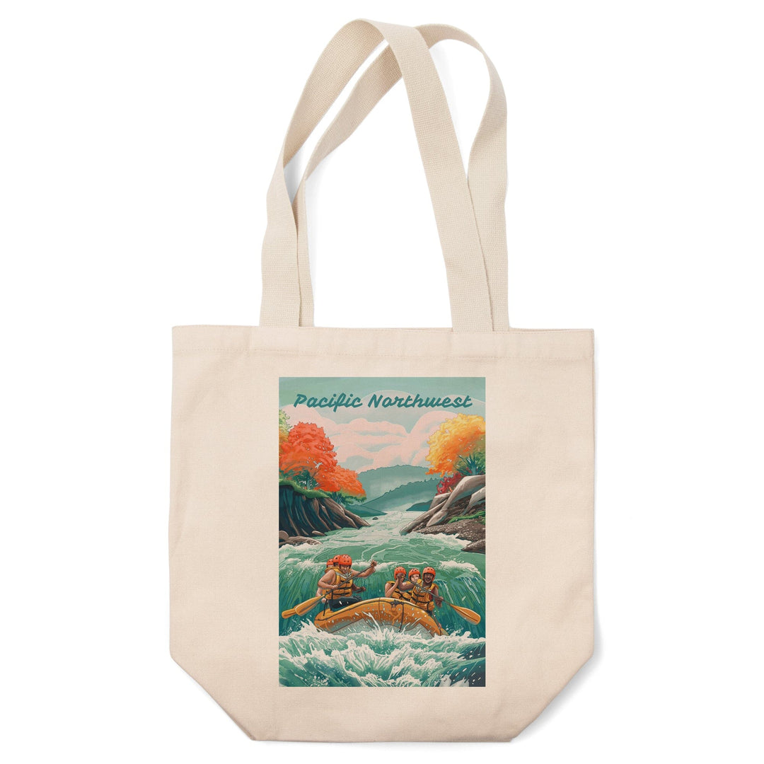 Pacific Northwest, Seek Adventure, River Rafting, Tote Bag Totes Lantern Press 