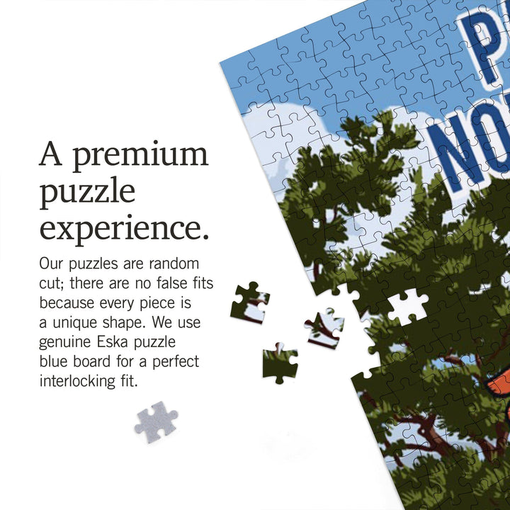 Pacific Northwest, Signpost, Lake and Eagle, Jigsaw Puzzle Puzzle Lantern Press 
