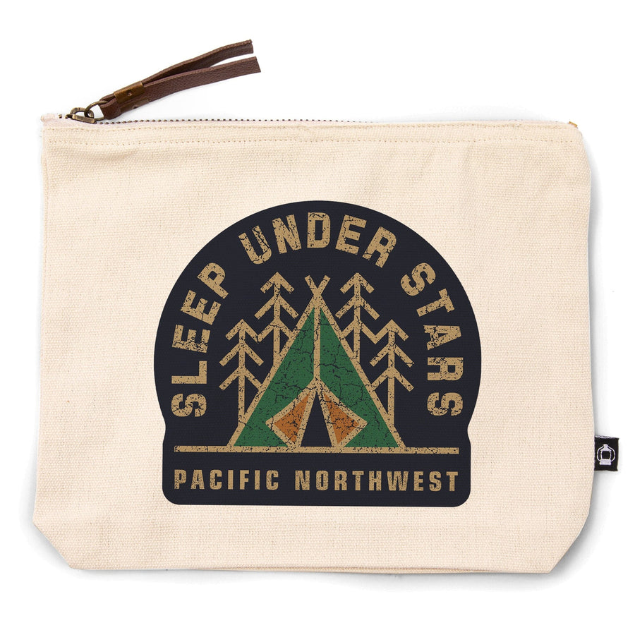 Pacific Northwest, Sleep Under the Stars, Camping, Contour, Lantern Press Artwork, Accessory Go Bag Totes Lantern Press 