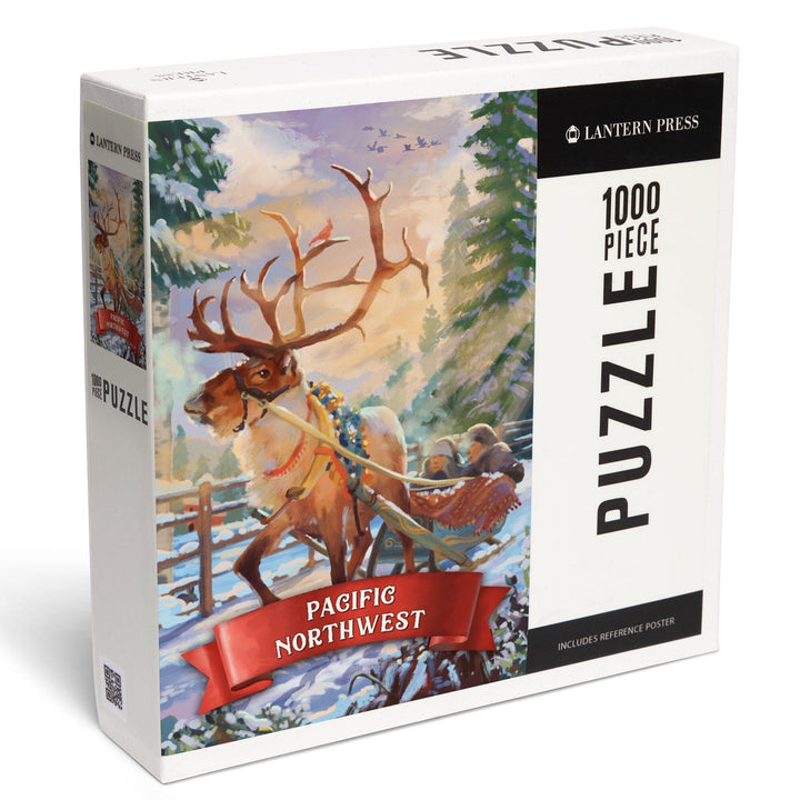 Pacific Northwest, Sleigh Ride, Jigsaw Puzzle Puzzle Lantern Press 