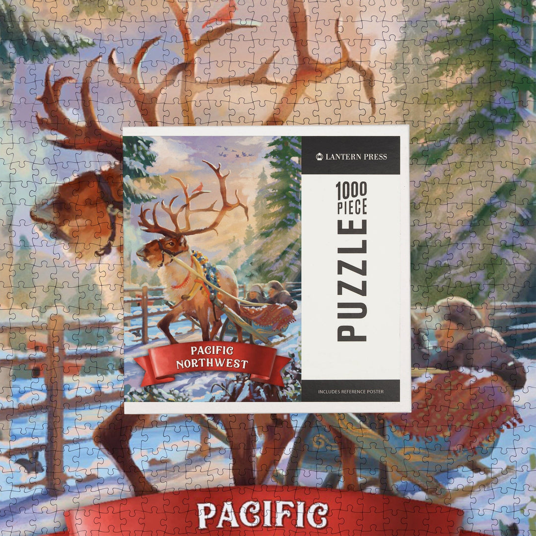 Pacific Northwest, Sleigh Ride, Jigsaw Puzzle Puzzle Lantern Press 