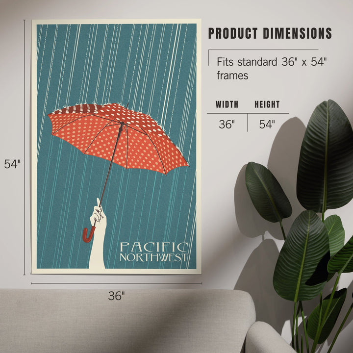 Pacific Northwest, Umbrella Letterpress, Art & Giclee Prints Art Lantern Press 