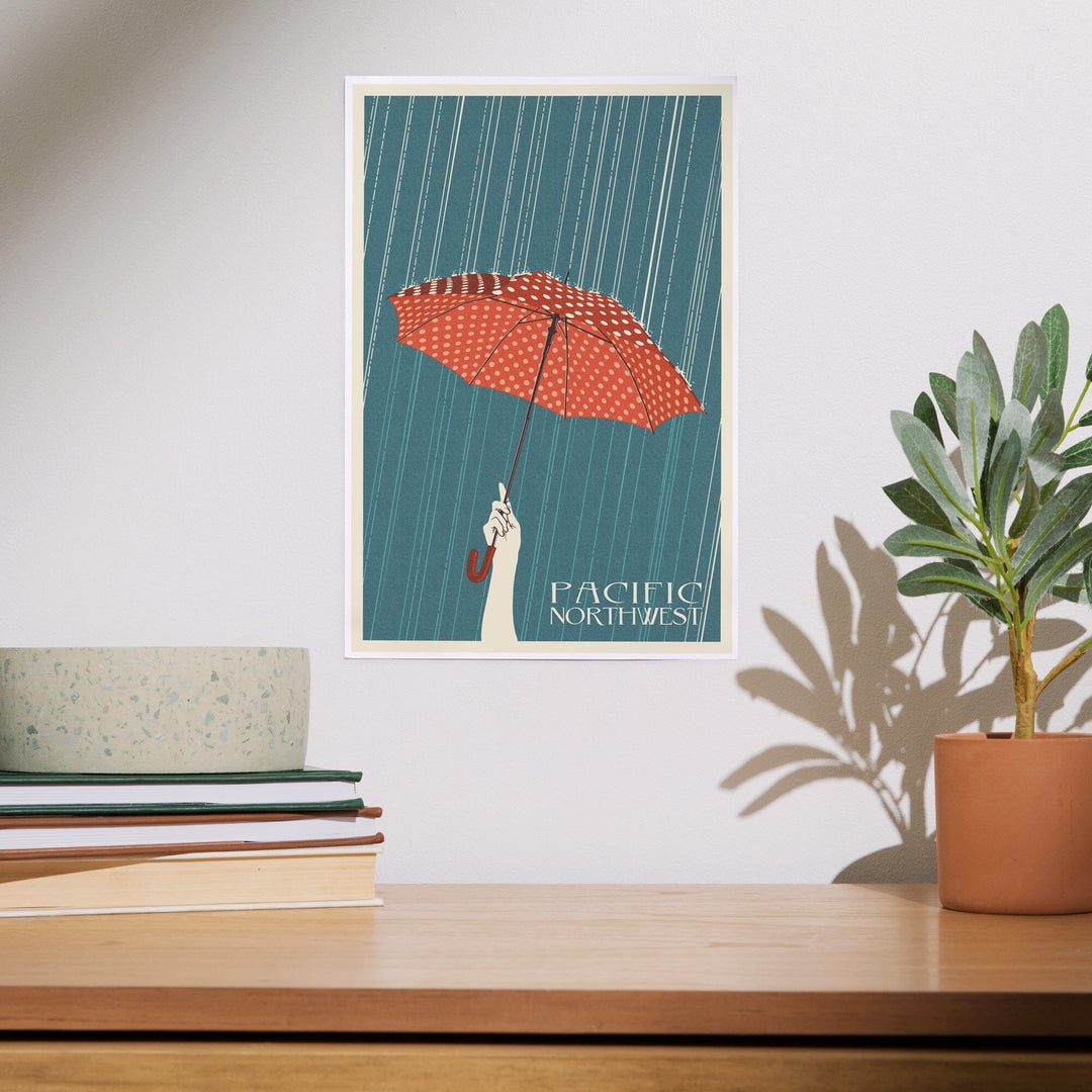 Pacific Northwest, Umbrella Letterpress, Art & Giclee Prints Art Lantern Press 