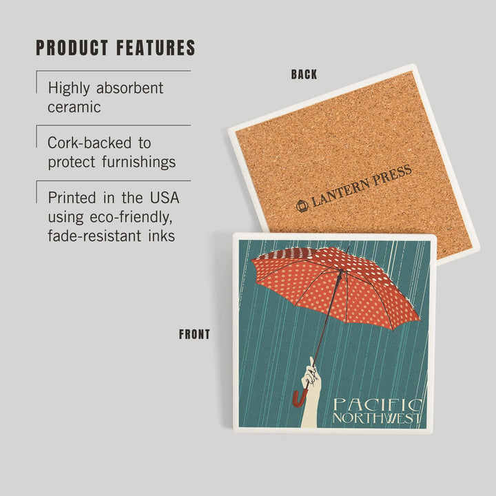 Pacific Northwest, Umbrella Letterpress, Coasters Coasters Lantern Press 