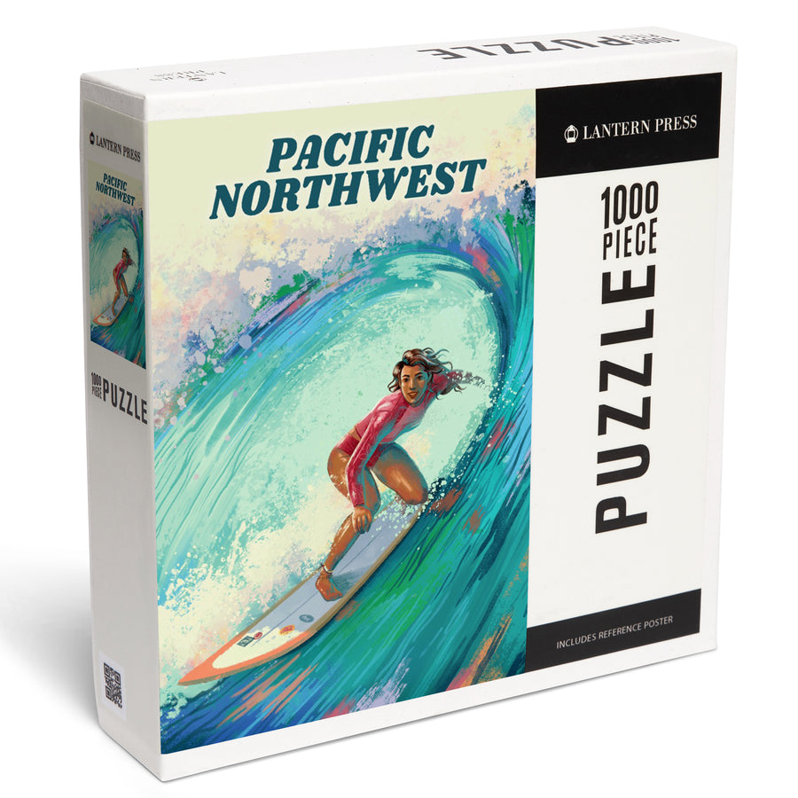 Pacific Northwest, Vitamin Sea, Coastal Series, Surfer Girl, Jigsaw Puzzle Puzzle Lantern Press 