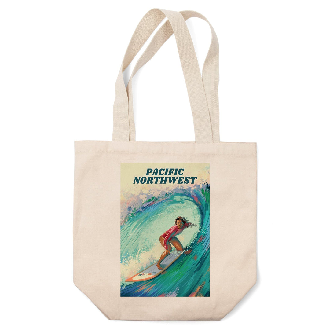 Pacific Northwest, Vitamin Sea, Coastal Series, Surfer Girl, Tote Bag Totes Lantern Press 