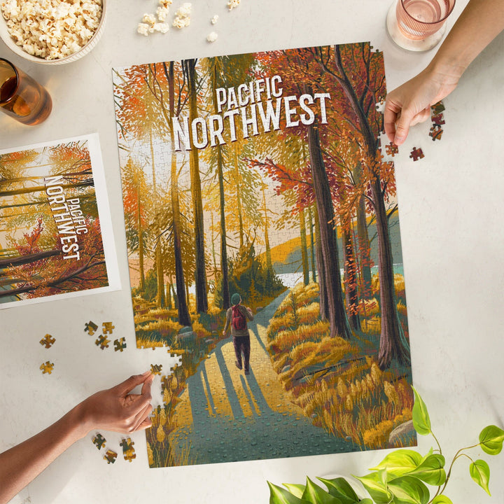 Pacific Northwest, Walk In The Woods, Day Hike, Jigsaw Puzzle Puzzle Lantern Press 