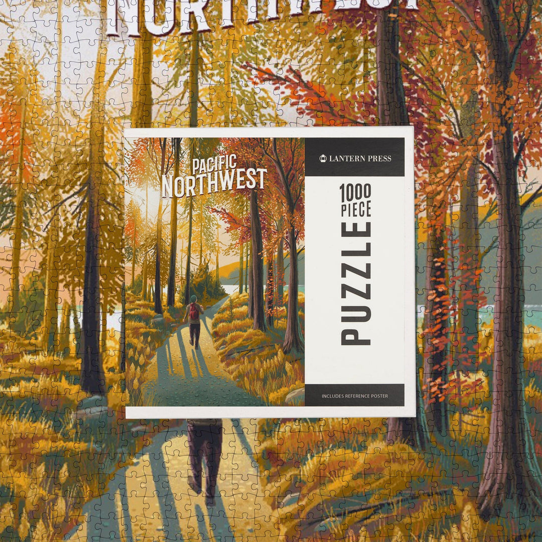 Pacific Northwest, Walk In The Woods, Day Hike, Jigsaw Puzzle Puzzle Lantern Press 