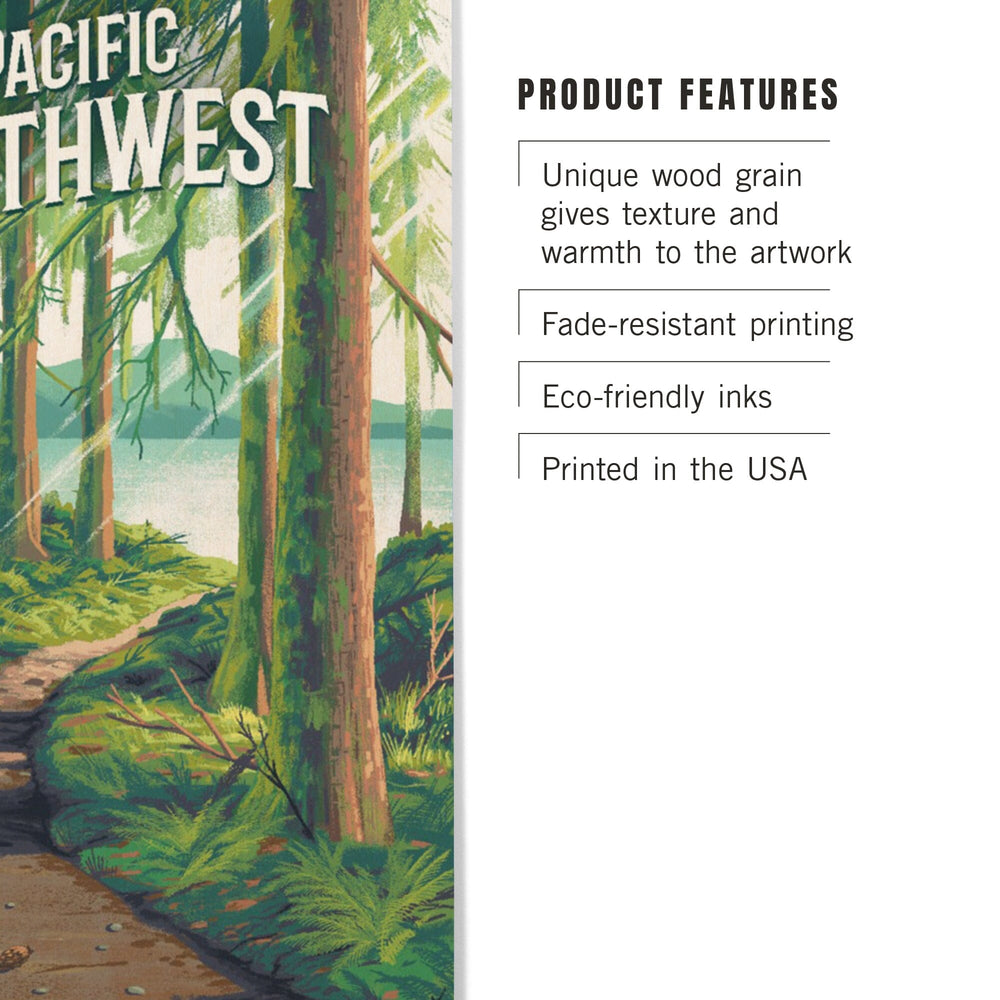 Pacific Northwest, Walk In The Woods, Day Hike, Wood Signs and Postcards Wood Lantern Press 