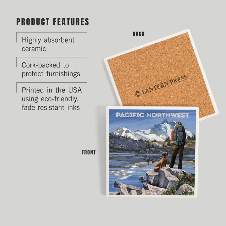 Pacific Northwest, Washington, Painterly, Get Out and Hike, Coasters Coasters Lantern Press 