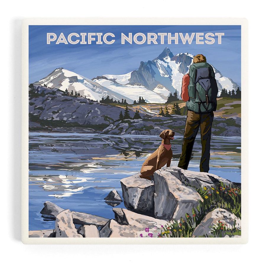 Pacific Northwest, Washington, Painterly, Get Out and Hike, Coasters Coasters Lantern Press 