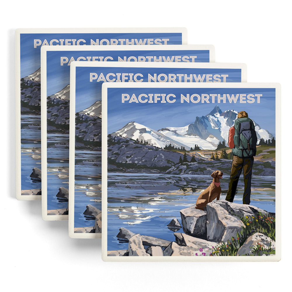 Pacific Northwest, Washington, Painterly, Get Out and Hike, Coasters Coasters Lantern Press 