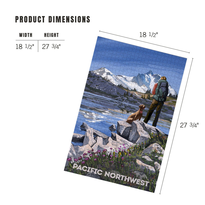 Pacific Northwest, Washington, Painterly, Get Out and Hike, Jigsaw Puzzle Puzzle Lantern Press 