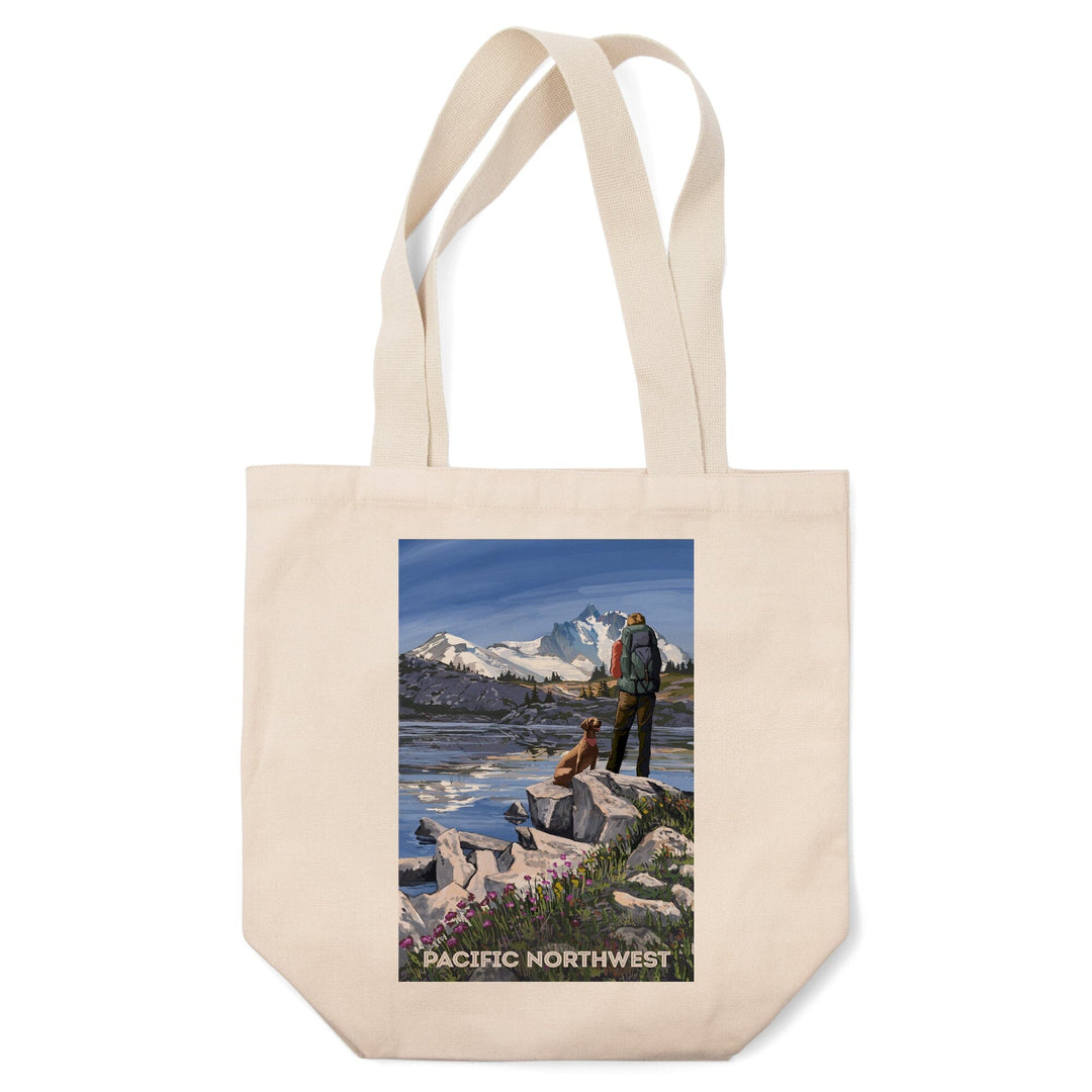 Pacific Northwest, Washington, Painterly, Get Out and Hike, Tote Bag Totes Lantern Press 