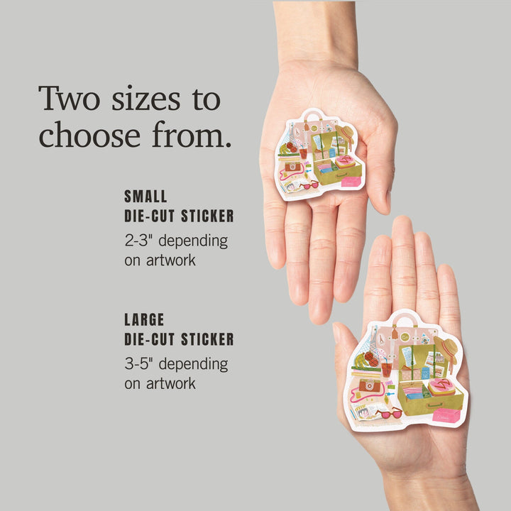 Packed To Wander, Vinyl Sticker Sticker Lantern Press 