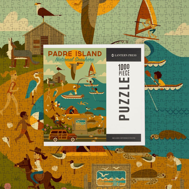 Padre Island National Seashore, Texas, Geometric, Jigsaw Puzzle Puzzle Lantern Press 