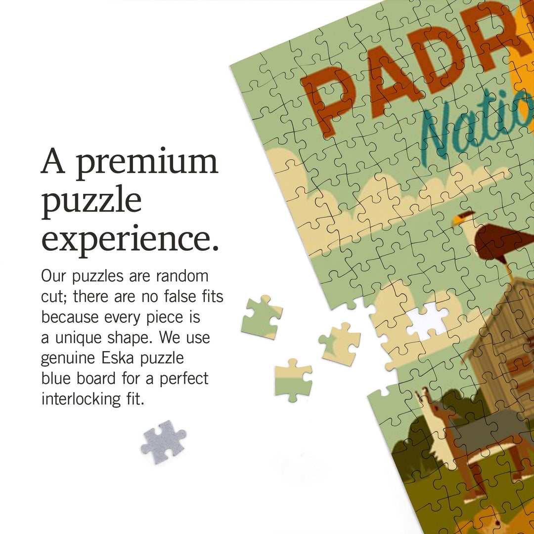 Padre Island National Seashore, Texas, Geometric, Jigsaw Puzzle Puzzle Lantern Press 
