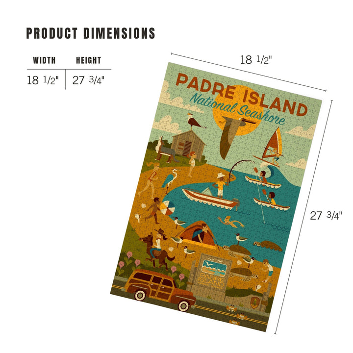 Padre Island National Seashore, Texas, Geometric, Jigsaw Puzzle Puzzle Lantern Press 