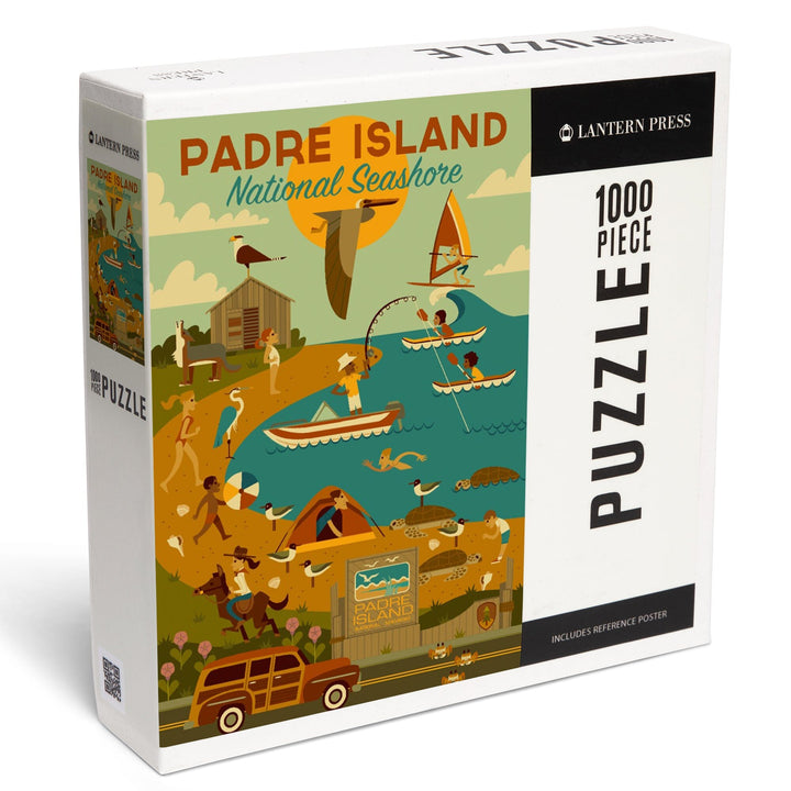 Padre Island National Seashore, Texas, Geometric, Jigsaw Puzzle Puzzle Lantern Press 